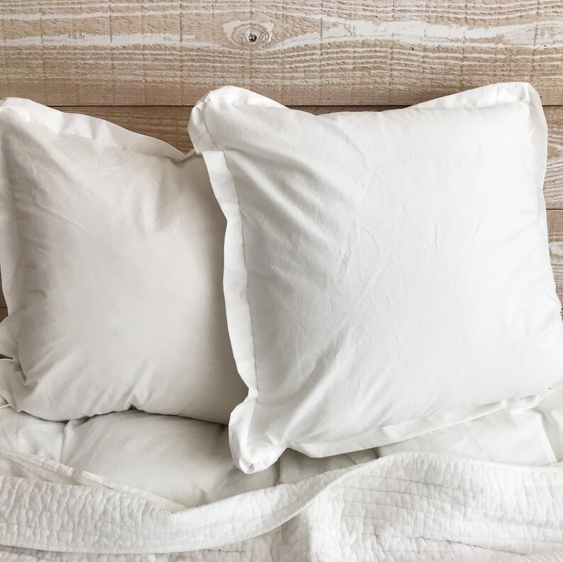 26x26 Pillow Cover White Euro Sham Farmhouse Euro Pillow Etsy