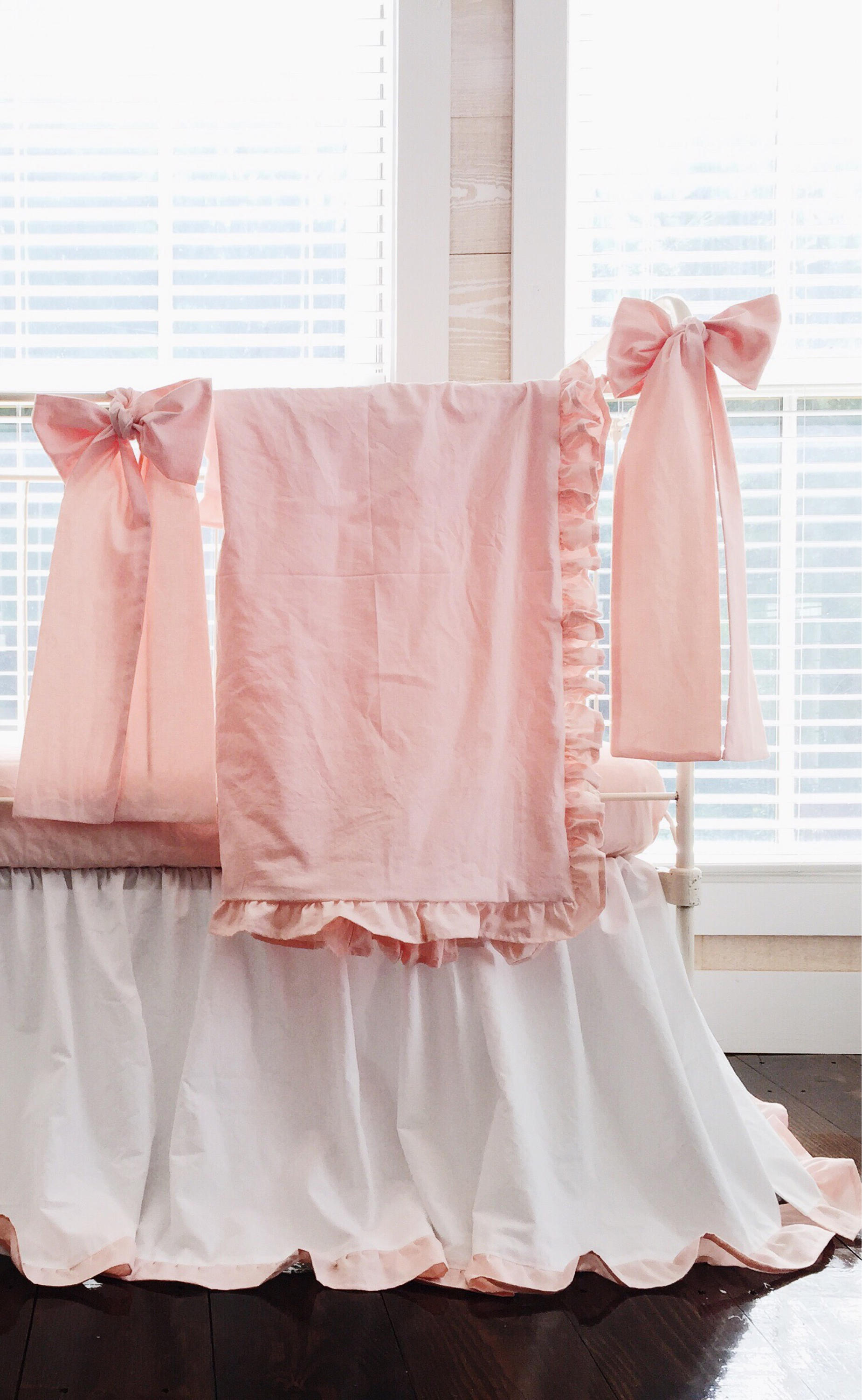 Girl Ruffled Crib Blanket Baby Girl Blanket Girl Crib Etsy