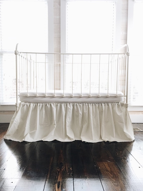 Neutral Farmhouse Crib Skirt Boy Crib Skirt Girl Crib Skirt Etsy