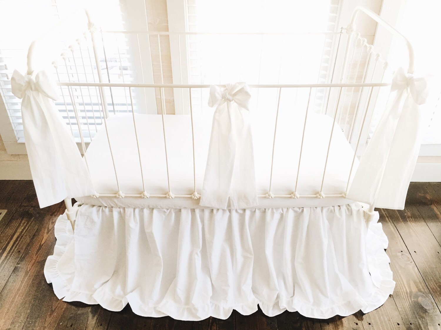 White Ruffle Crib Bed Set for Boy or Girl Baby Bed Skirt Etsy