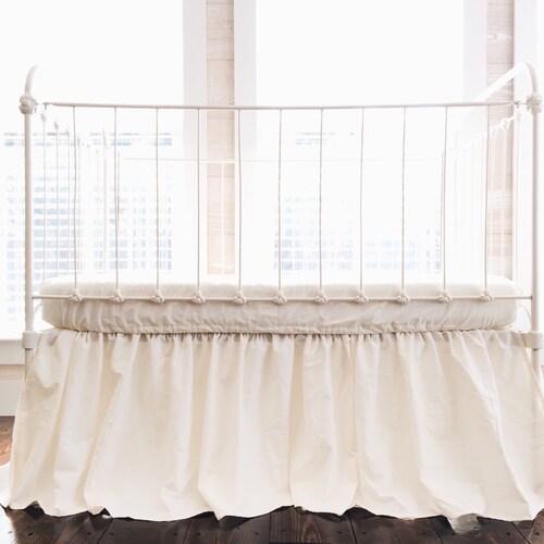 Ivory Farmhouse Crib Skirt Crib Bedding Neutral Crib Bedding Etsy