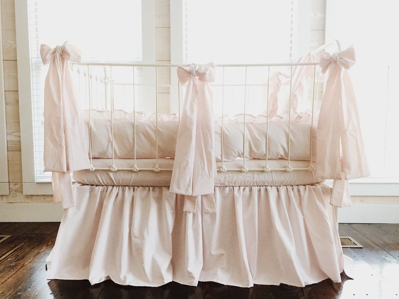 Pink Nursery Bedding Pink Crib Bumpers Pink Crib Skirt Etsy