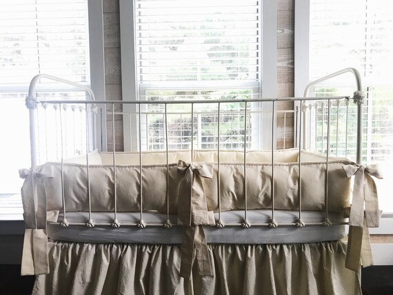 Neutral Crib Bumper Set Plain Crib Bumper Pads Crib Bumper Etsy