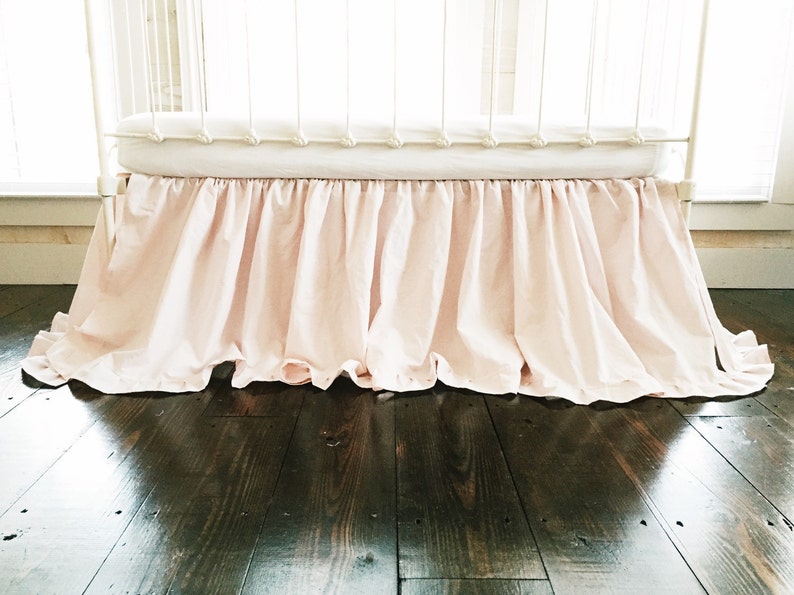 Baby Pink Ruffled Crib Skirt Crib Dust Ruffle Girl Baby Etsy
