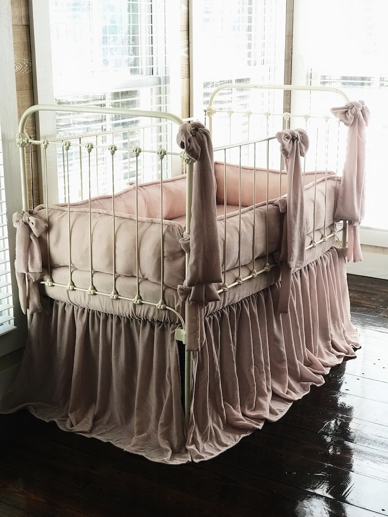 Blush Crib Bedding Set Velvet Blush Pink Crib Bedding Set for Etsy