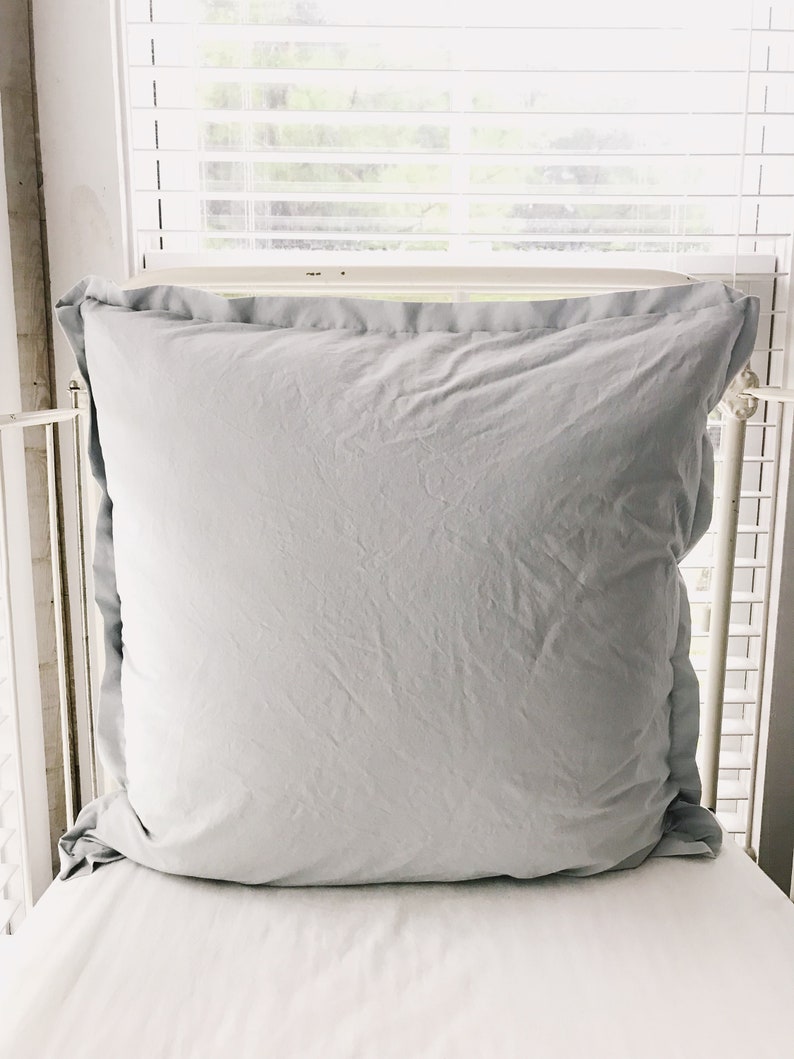 Zen Grey Euro Pillow Sham: 26x26 Tailored Farmhouse Cover afbeelding 9