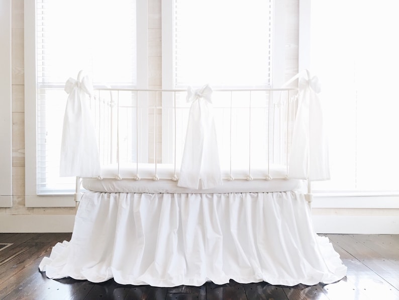 white ruffle crib skirt