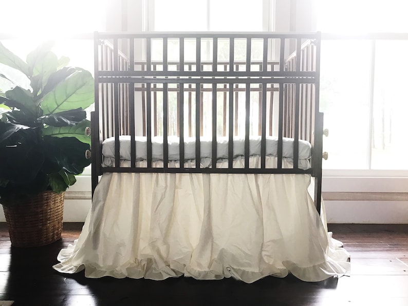 Ivory Ruffled Mini Crib Skirt Girl Mini Crib Skirt Boy Mini Etsy