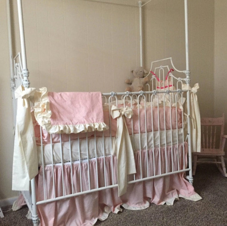 Baby Girl Crib Bedding Set Ruffle Crib Skirt Crib Bumper Etsy