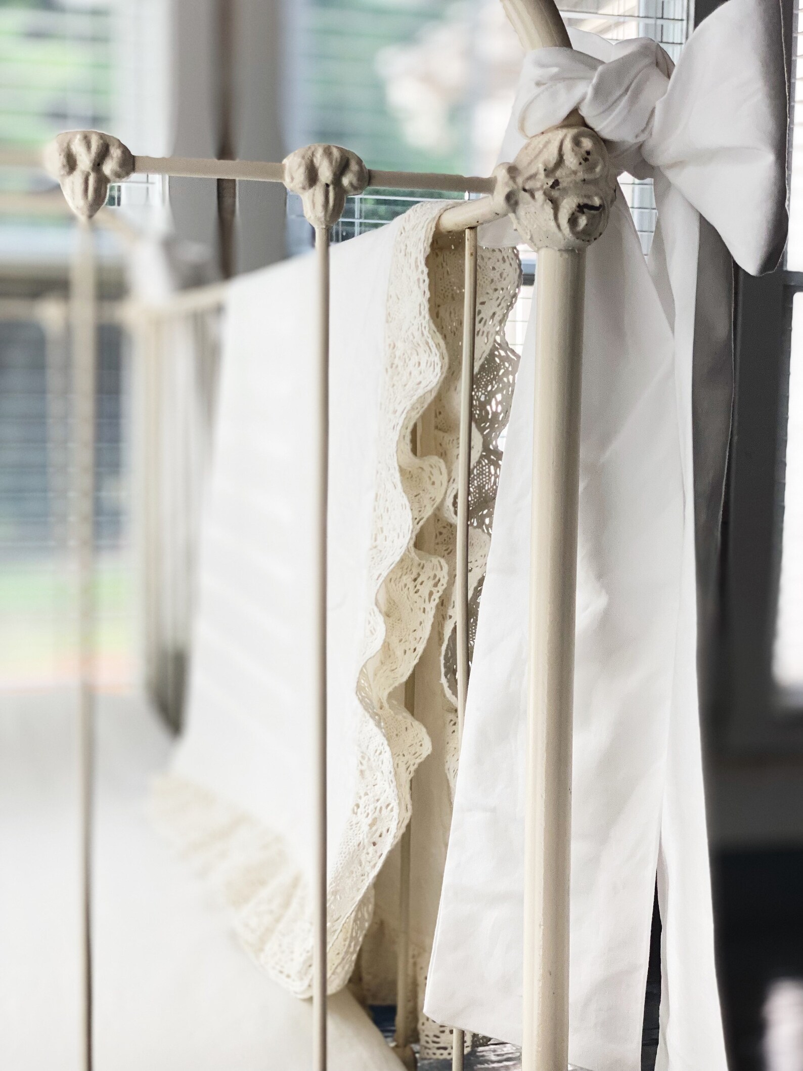 Lace Crib Bedding Set White Baby Bed Skirt Large Crib Bows Etsy