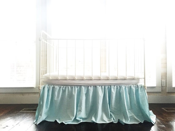 aqua crib skirt