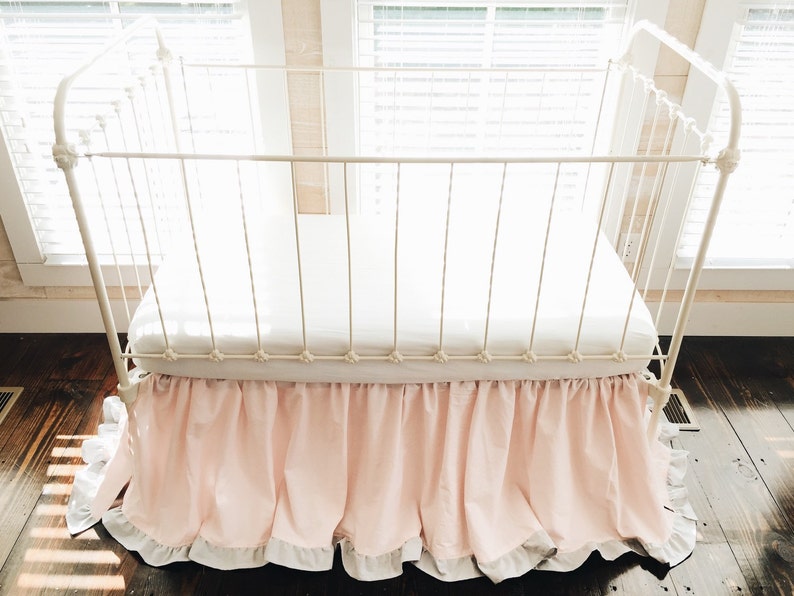 Baby Girl Ruffled Crib Skirt Crib Dust Ruffle Long Baby Bed Etsy