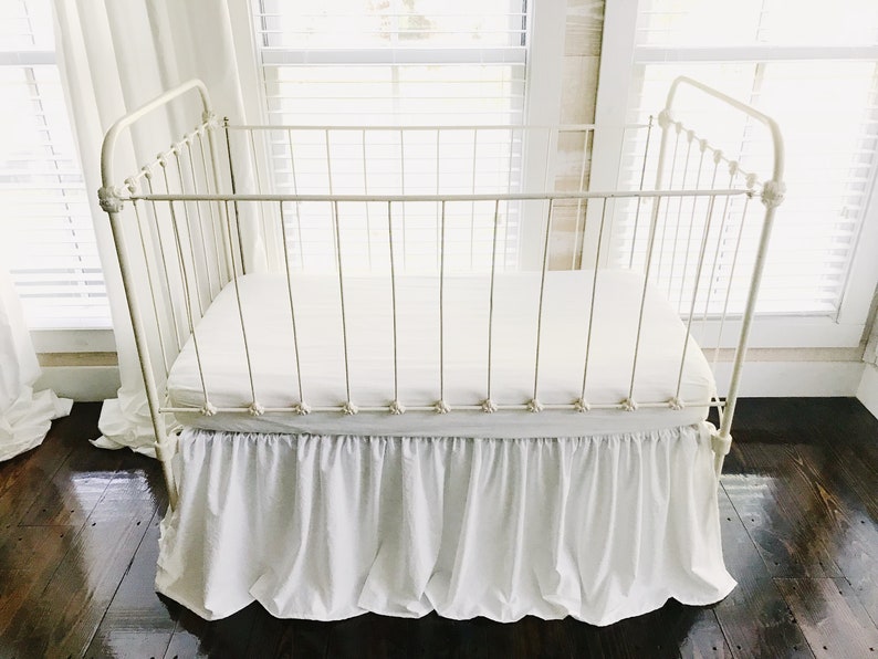 White Farmhouse Crib Skirt White Baby Bed Skirt Crib Skirt Etsy