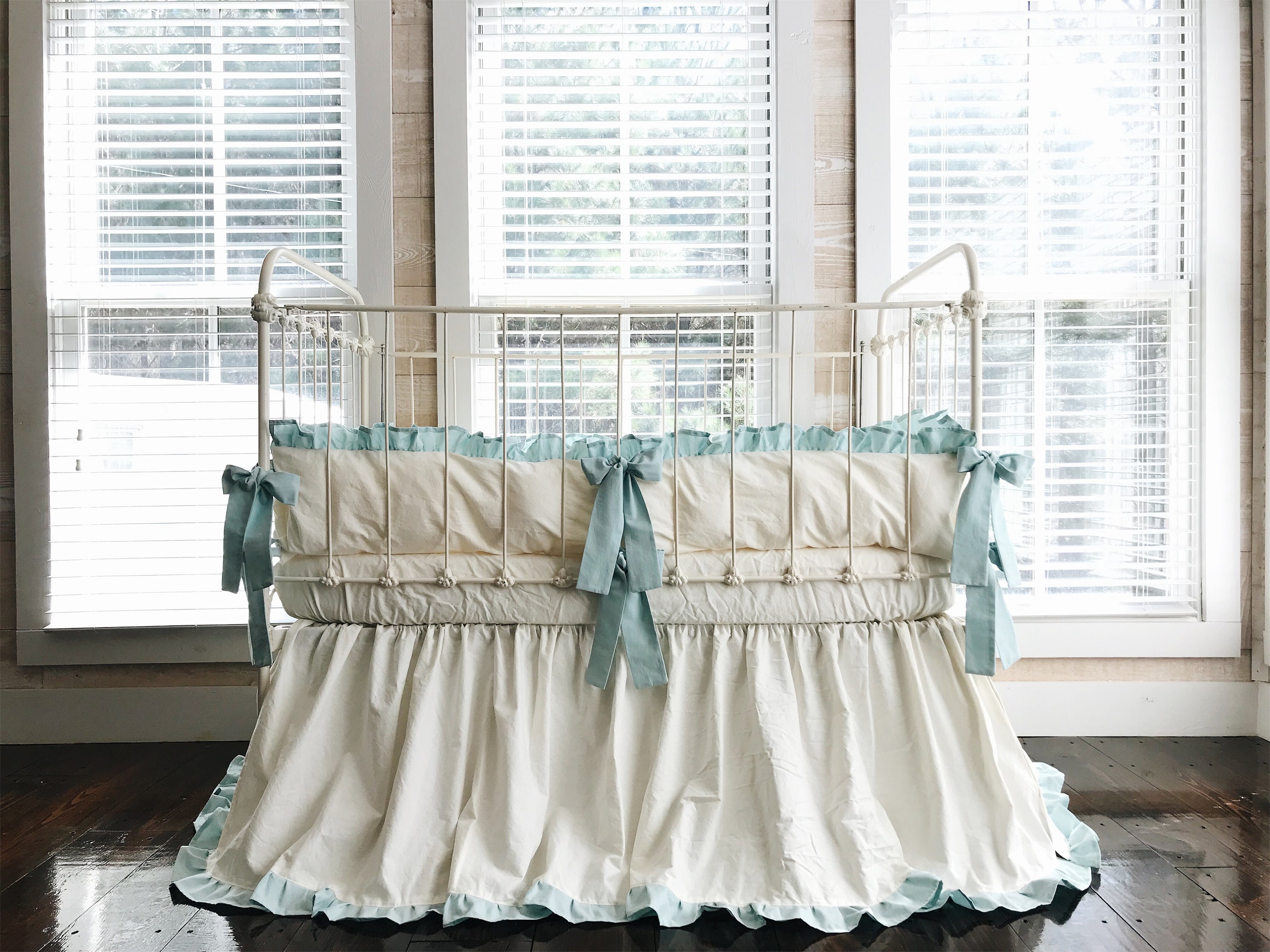 Baby Girl Ruffled Crib Bedding Set Crib Dust Ruffle Crib Etsy
