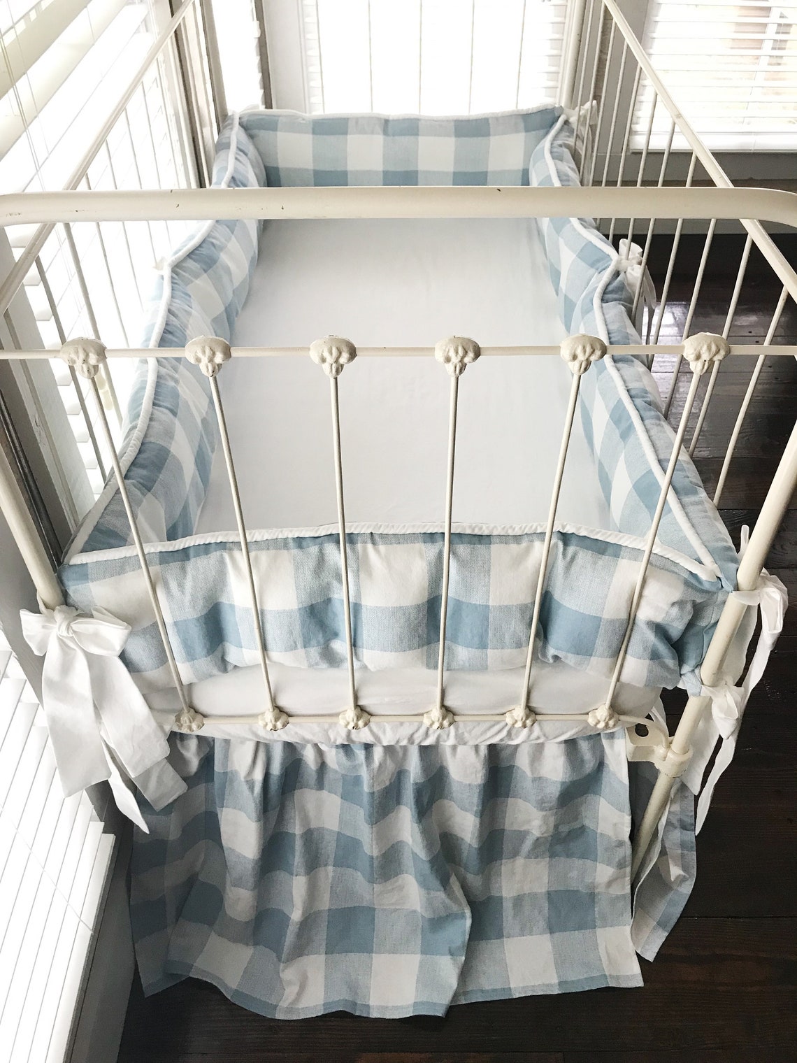 Blue Buffalo Check Crib Bedding Plaid Baby Bedding Boy Baby Etsy