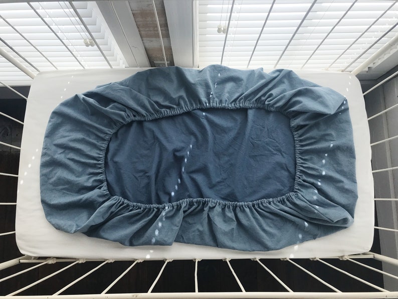 chambray crib sheet