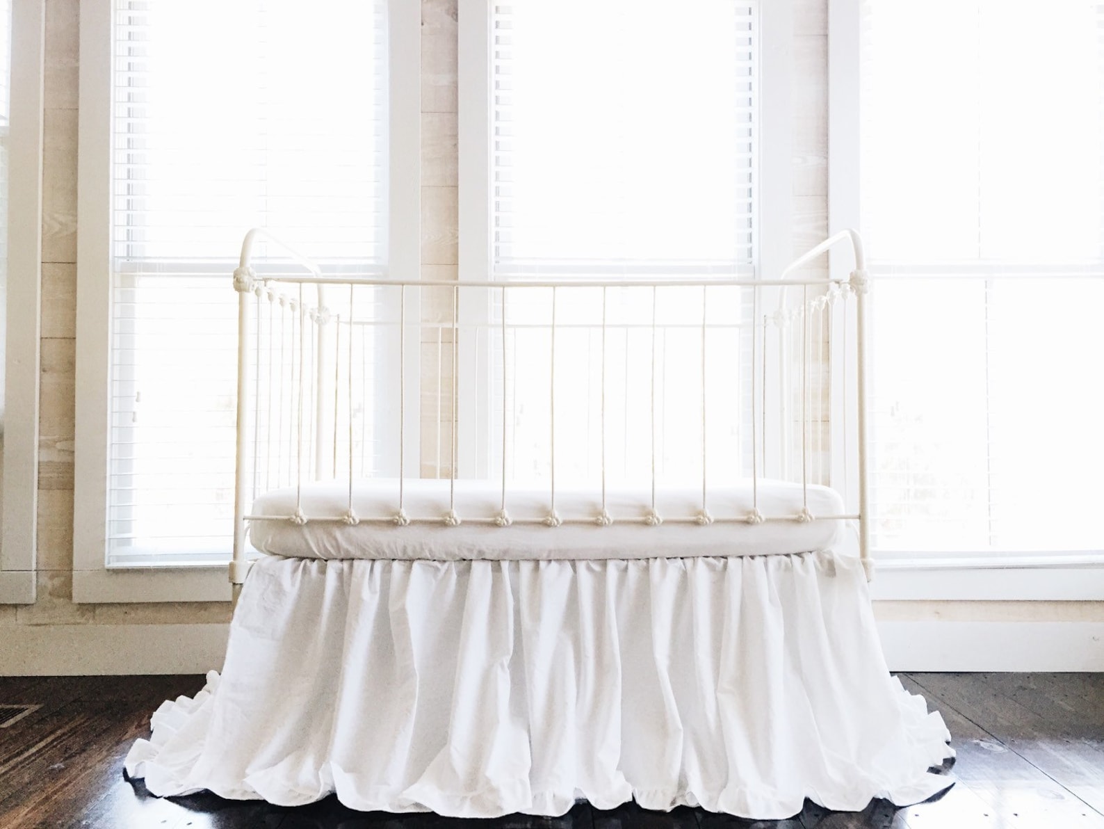 White Ruffled Crib Skirt Elegant Nursery Bedding Crib Dust Etsy