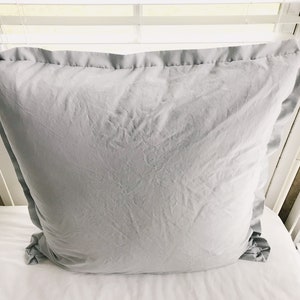 Zen Grey Euro Pillow Sham: 26x26 Tailored Farmhouse Cover afbeelding 6
