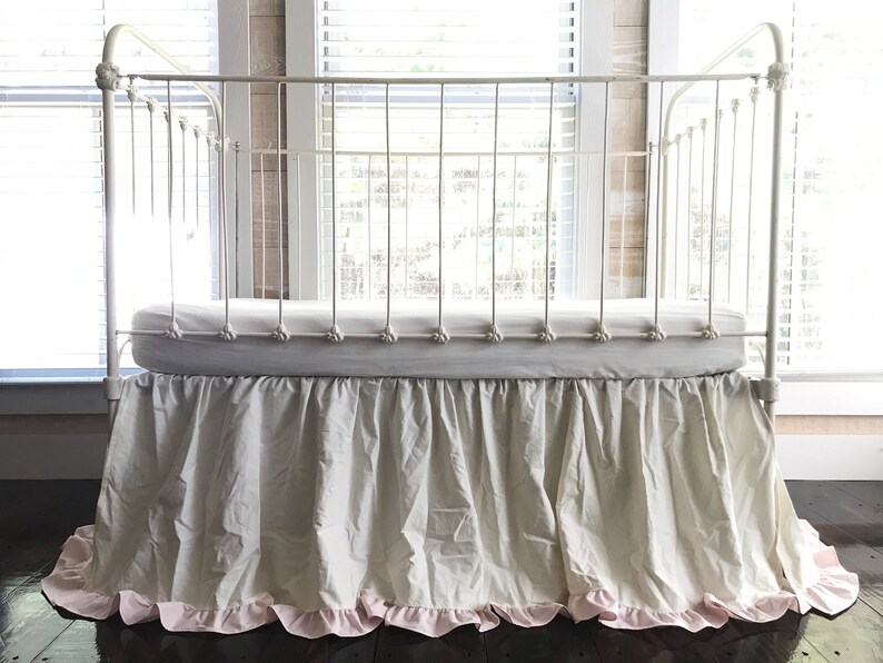 Girl Nursery Bedding Baby Bed Skirt Long Crib Skirt Crib Dust Ruffle Baby Girl Ruffled Crib Skirt Baby Girl Bedding