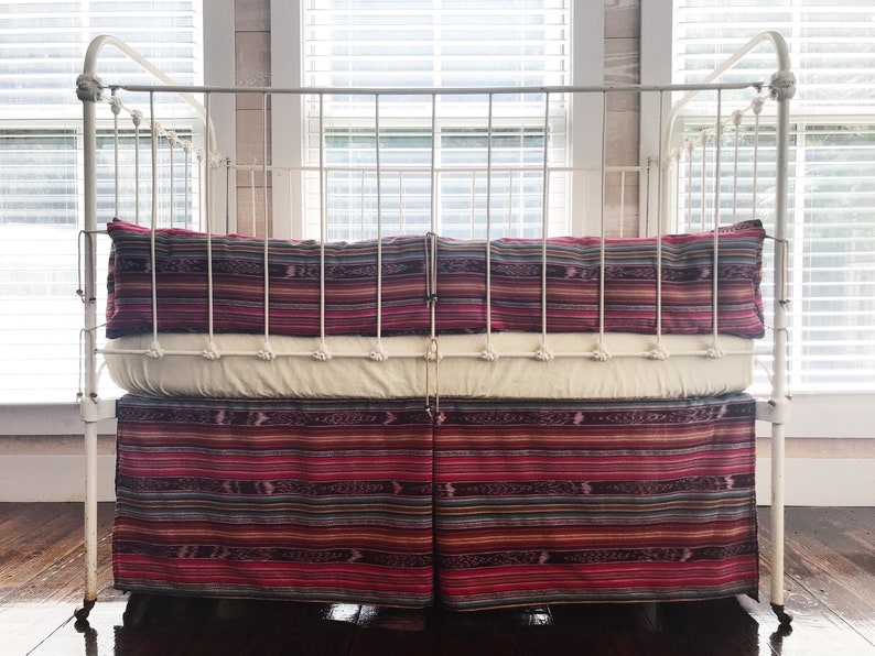 Bohemian Crib Bedding Tribal Crib Skirt And Bumper Pads Etsy
