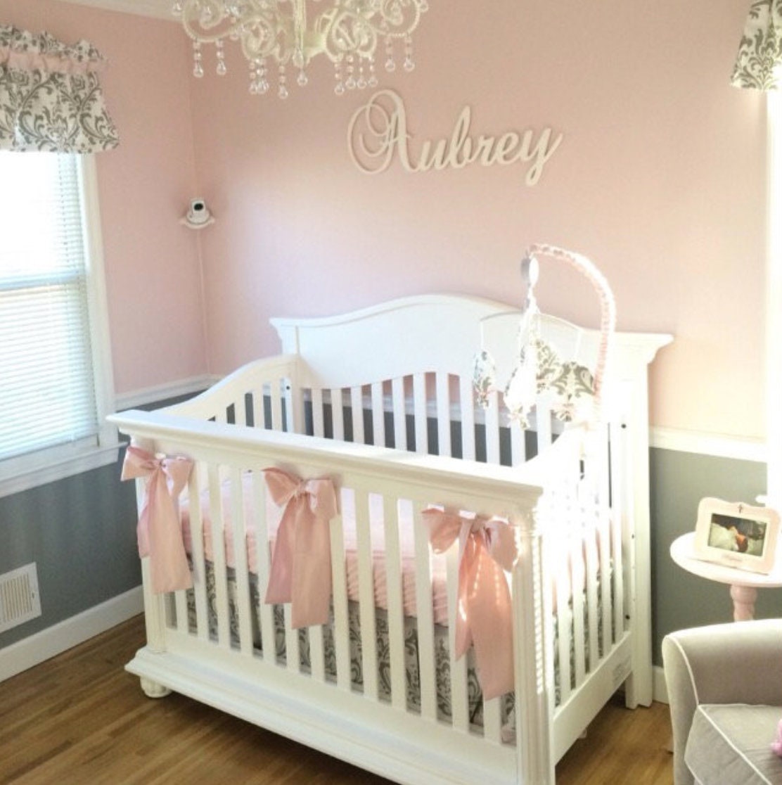 Pink Large Crib Bow Nursery Decor Baby Shower Gift | Etsy