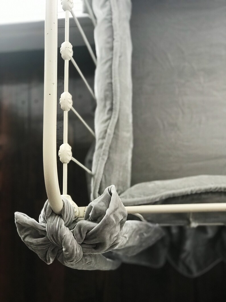 Silk Velvet Luxury Baby Bedding Gray Crib Skirt Crib Bumper Etsy
