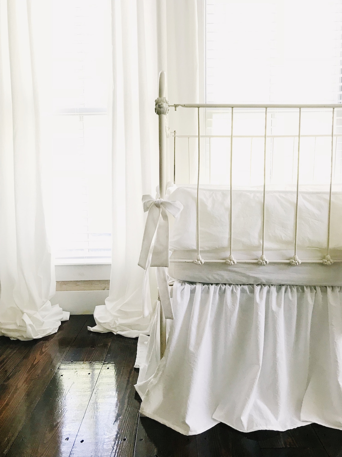 White Crib Bedding Set Neutral Crib Bedding Crib Bumper Etsy