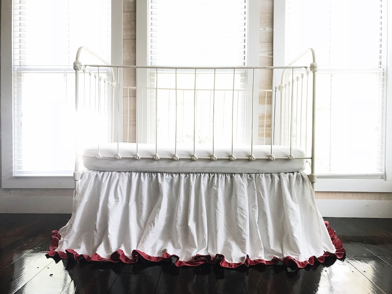 white ruffle crib skirt