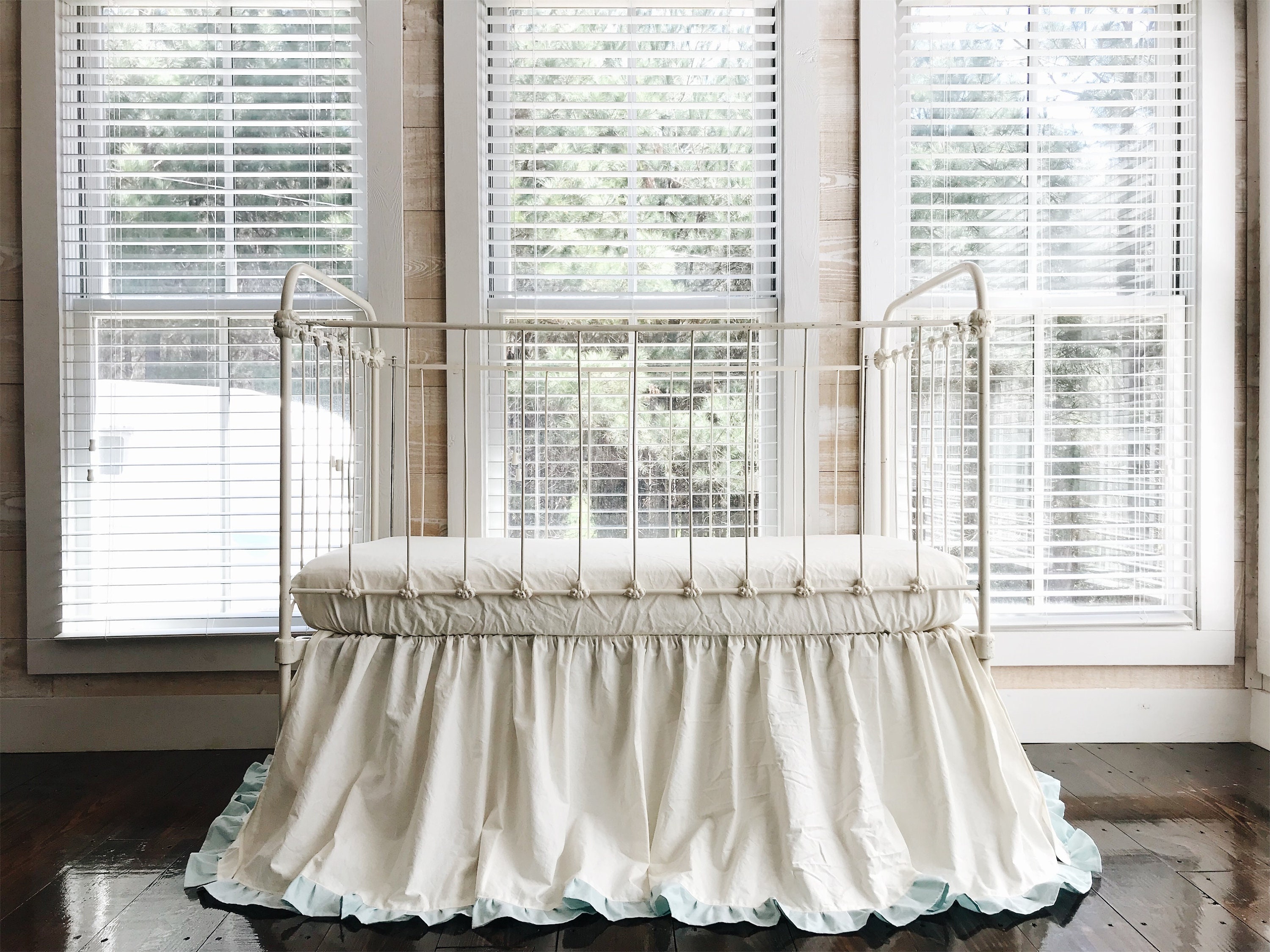 White satin crib skirt cheap