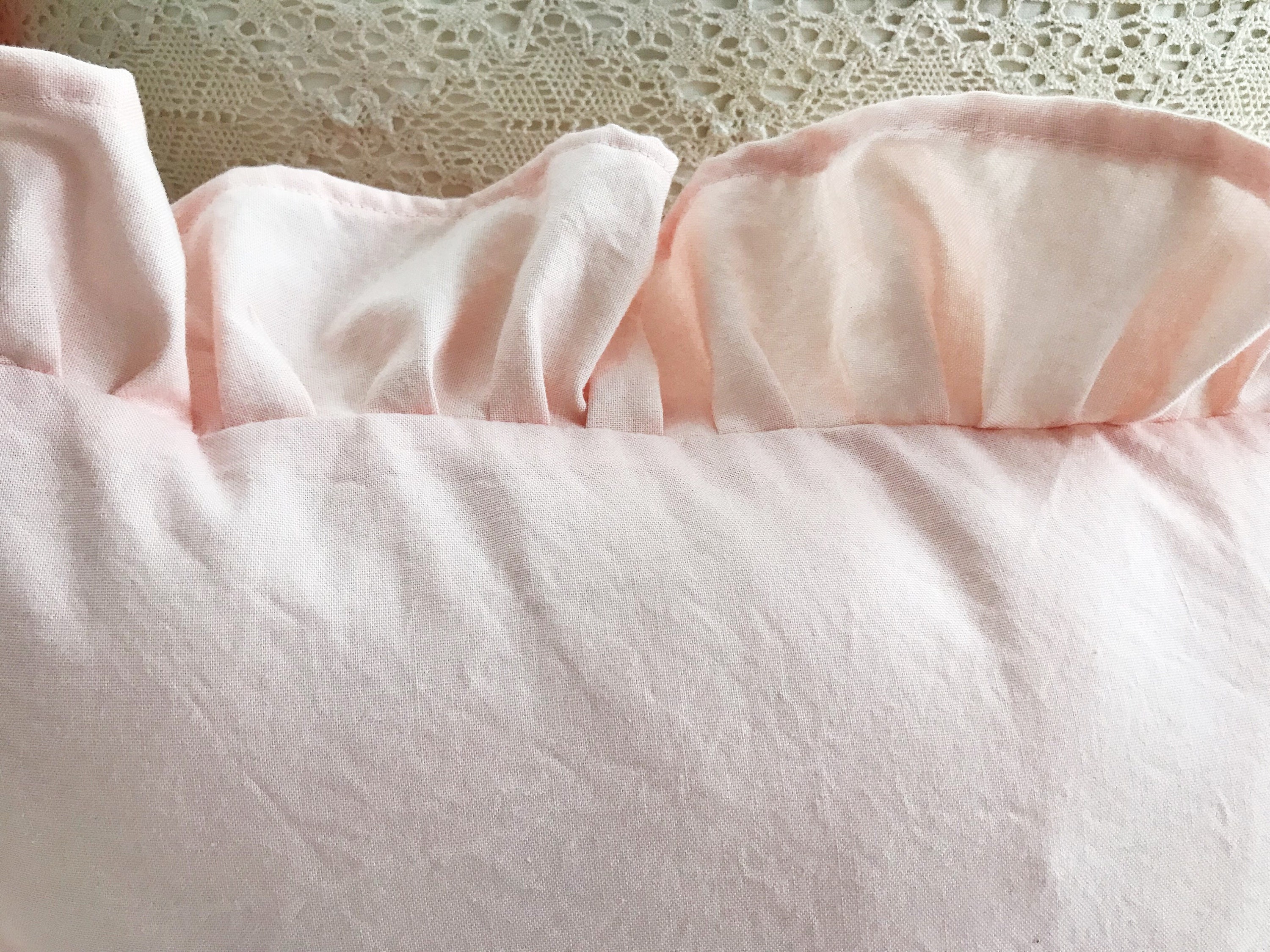 Girl Crib Pillow for Baby Bed Pink Ruffled Nursery Bedding Etsy UK