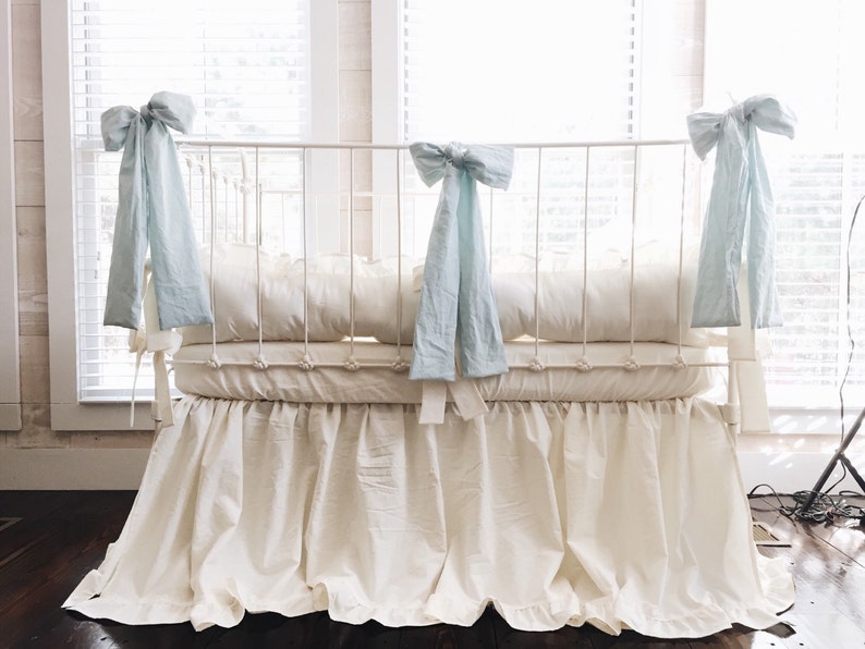 Ivory Ruffle Crib Bedding Set Ruffle Crib Skirt Ruffle Crib Etsy