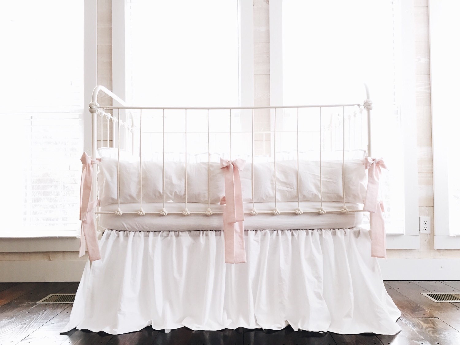 white crib skirts