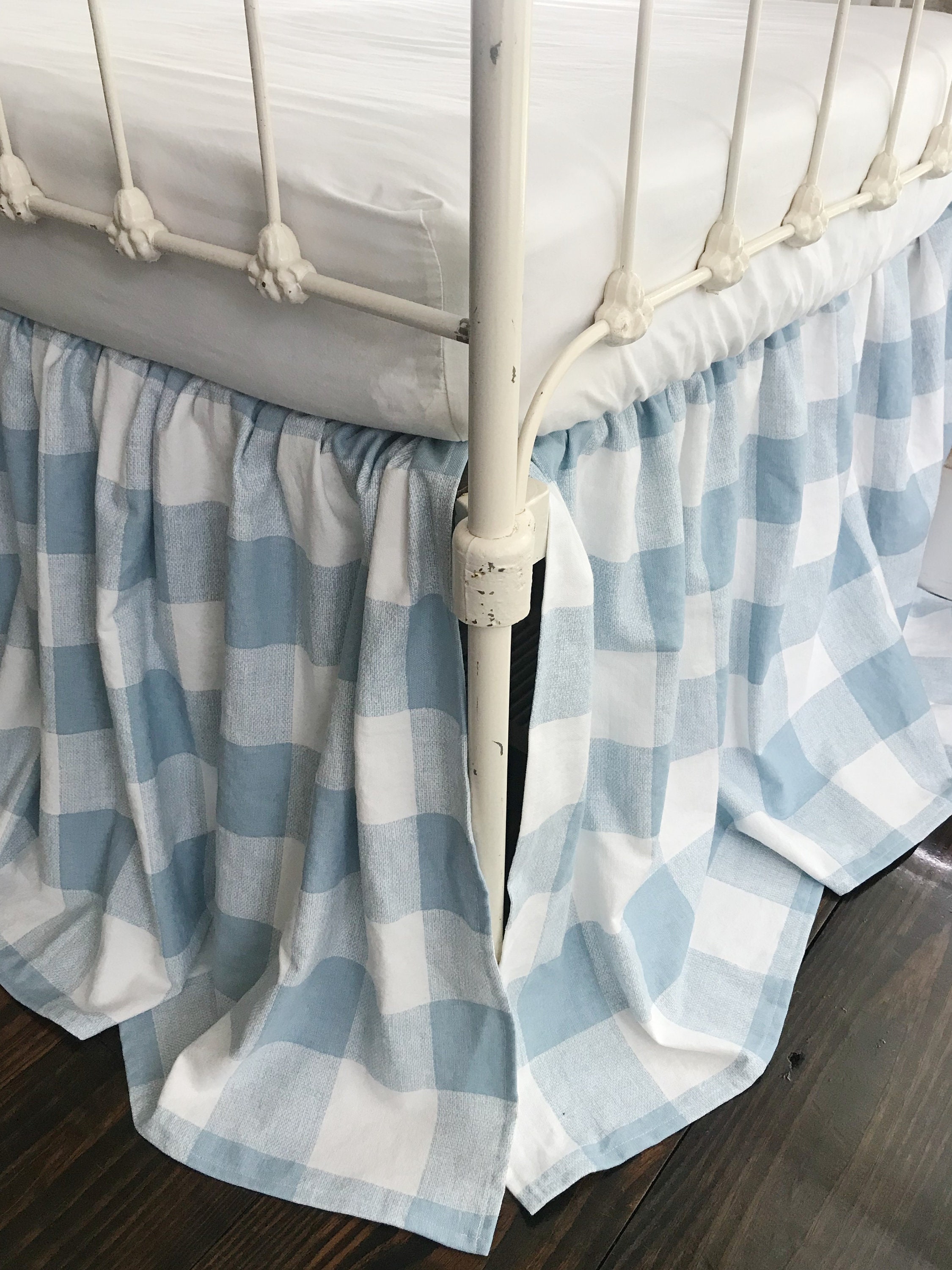 Navy blue buffalo plaid crib skirt 2025