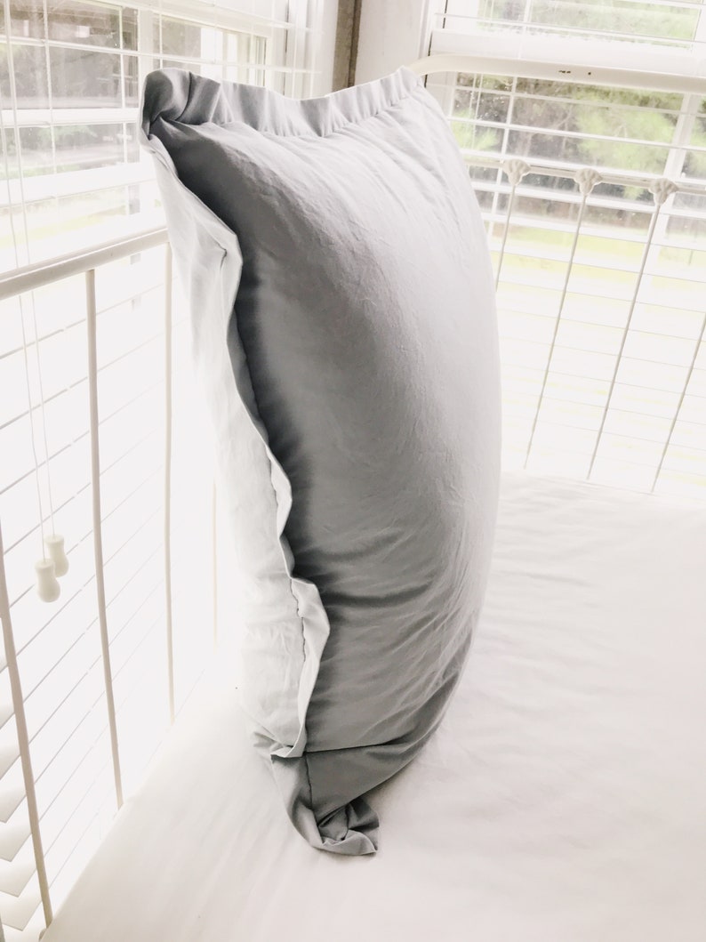 Zen Grey Euro Pillow Sham: 26x26 Tailored Farmhouse Cover afbeelding 4