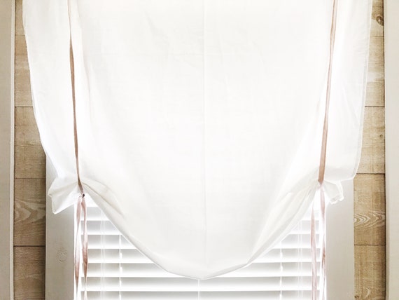 White Tie Up Shade Nursery Curtains Nursery Shades Window Etsy