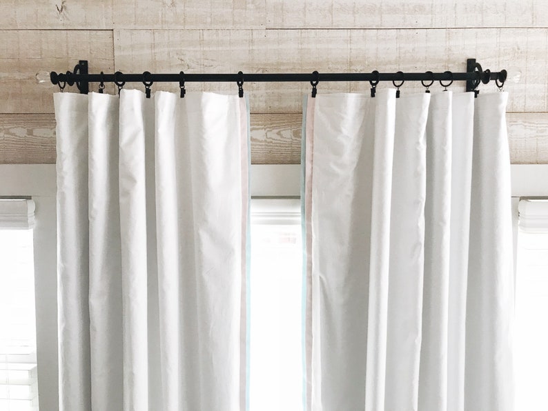 Blackout Nursery Curtains White Farmhouse Curtain Panels Etsy