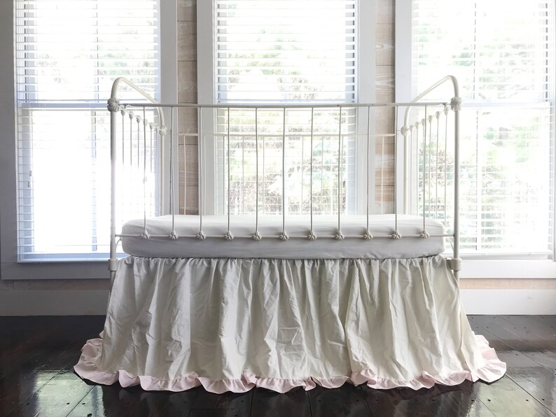 Girl Nursery Bedding Baby Bed Skirt Long Crib Skirt Crib Dust Ruffle Baby Girl Ruffled Crib Skirt Baby Girl Bedding