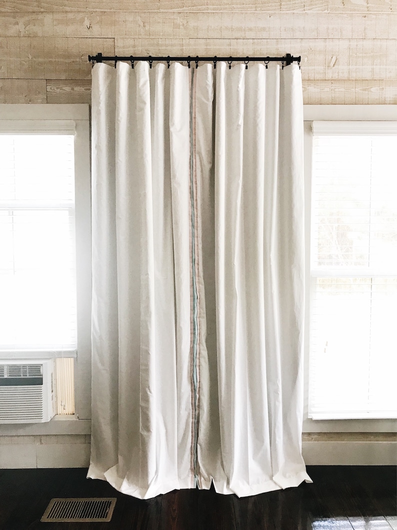 Blackout Nursery Curtains White Farmhouse Curtain Panels Etsy