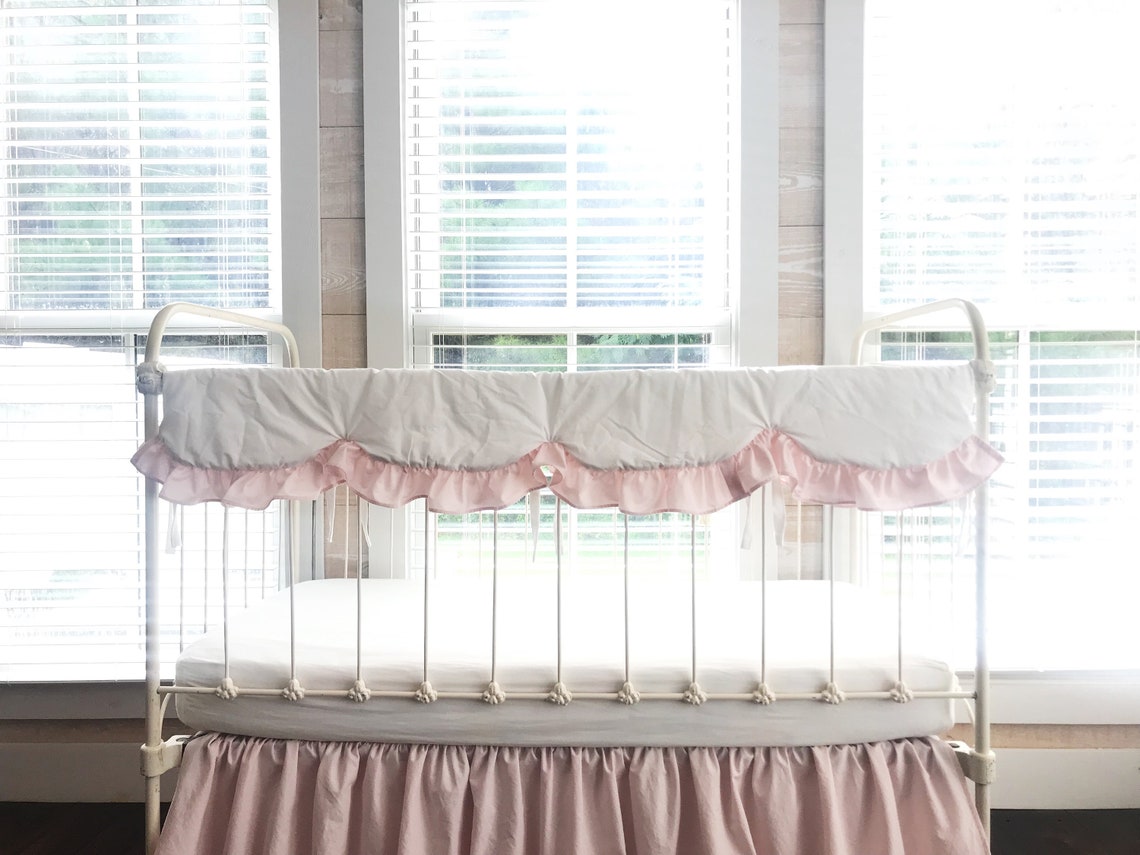 Scalloped Crib Rail Cover Baby Girl Ruffled Railing Cover in Etsy