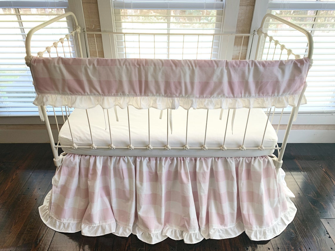 Buffalo Plaid Baby Girl Bedding Pink Check Crib Set Ruffle Etsy