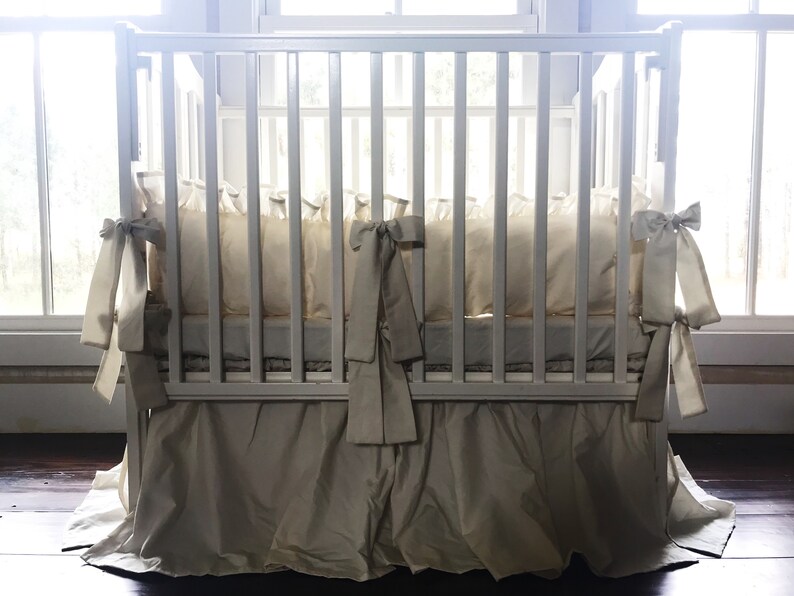 Mini Crib Bedding Set Neutral Baby Bed Crib Skirt Crib Etsy