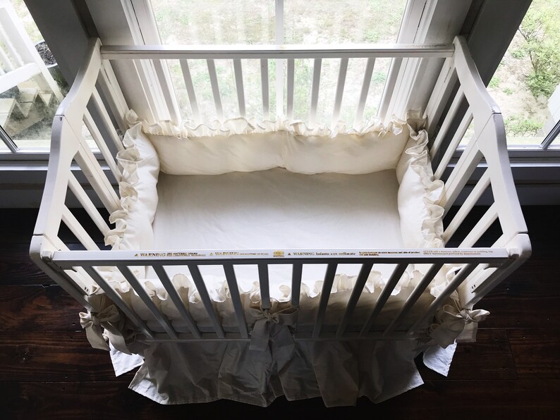 Mini Crib Bedding Set Neutral Baby Bed Crib Skirt Crib Etsy