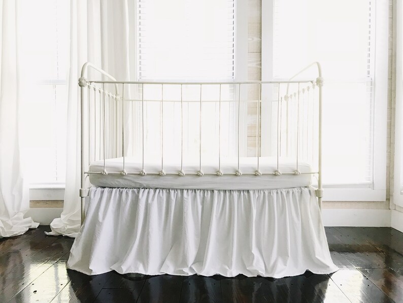 White Farmhouse Crib Skirt White Baby Bed Skirt Crib Skirt Etsy