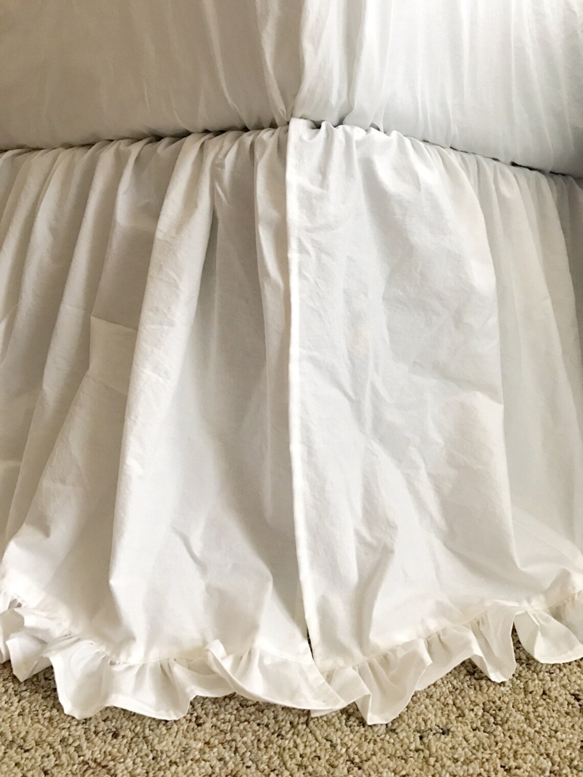 White Ruffled Twin Bed Skirt Long Bed Skirt Ruffled Twin Etsy