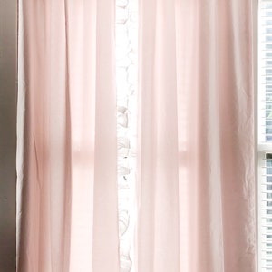 Baby Pink Ruffled Nursery Curtains: 100% Cotton Girl Decor - Etsy
