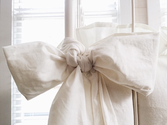 Large Crib Bow, Baby Nursery Decor Boy Girl, Curtain Panel Tiebacks, Neutral Nursery Bedding
