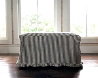 Ottoman Slipcover, Ottoman Slipcover Custom, Ottoman Slipcover Oversize, Ottoman Cover, by High Cotton Textile