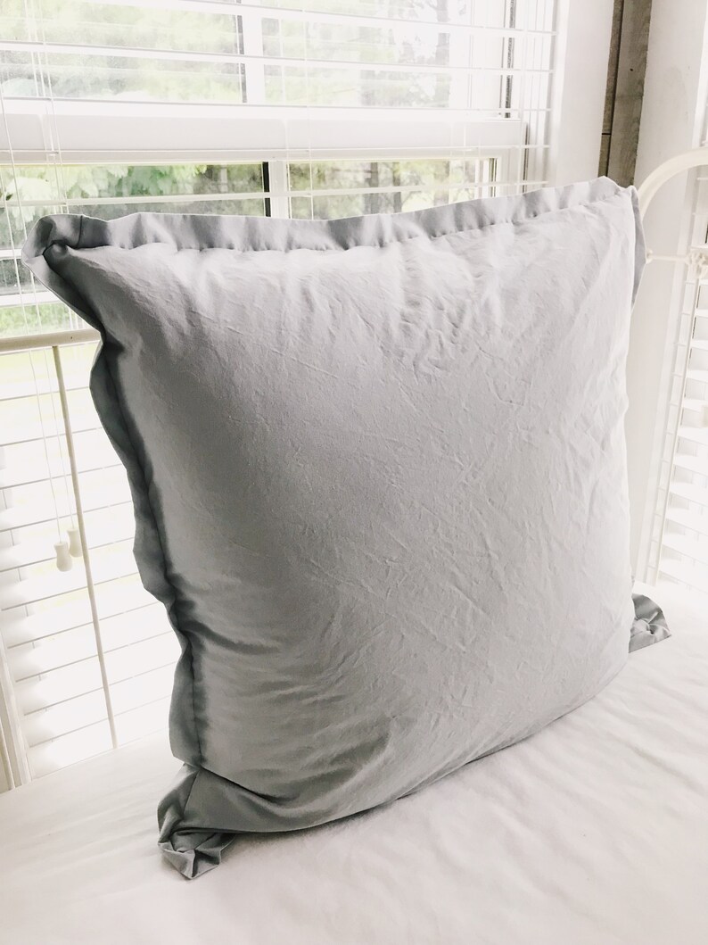 Zen Grey 26x26 Tailored Euro Sham Farmhouse Pillow Covers Etsy