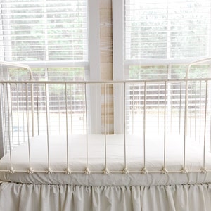 Neutral Crib Sheet in Porcelain for Boy or Girl, Baby Bed Sheet, Neutral Nursery Decor, Neutral Nursery Bedding