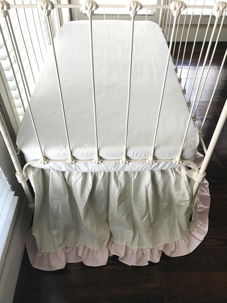 Girl Nursery Bedding Baby Bed Skirt Long Crib Skirt Crib Dust Ruffle Baby Girl Ruffled Crib Skirt Baby Girl Bedding